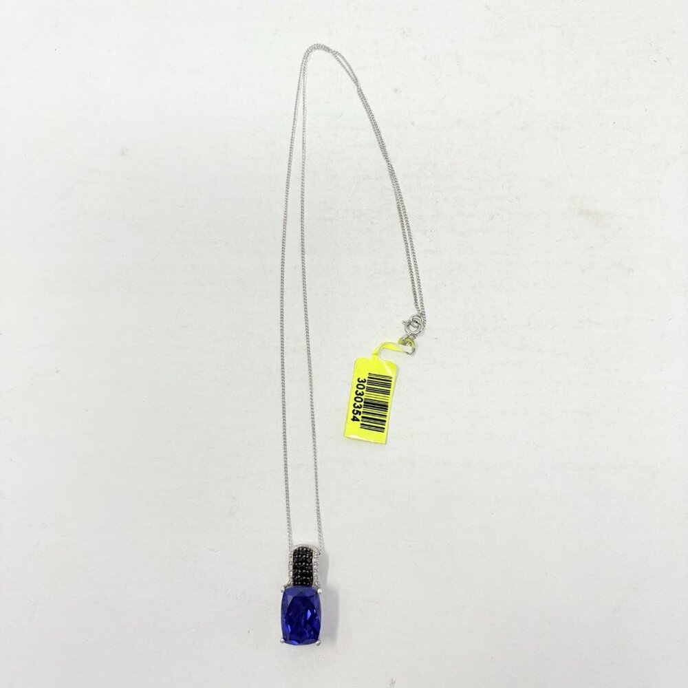Shop LC Blue Playa Quartz/Multi Gemstone Sterling Silver Pendant With Chain 5310